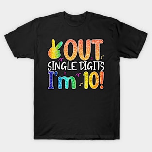 Peace Out Single Digits Im 10 Years Old Tee Gifts for Kids T-Shirt